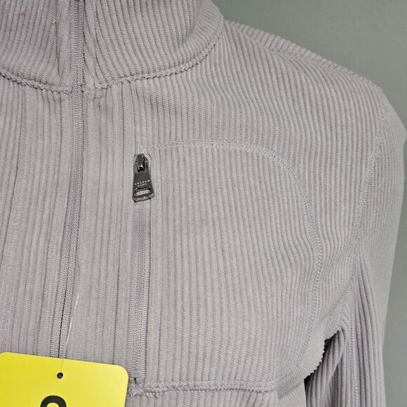 Andrew Marc Ribbed Full Zip Jacket Small Lavender - Picture 3 of 10